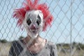 Scary clown outdoors Royalty Free Stock Photo