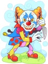 Scary clown monster with knife, funny illustration Royalty Free Stock Photo