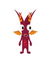 Scary Cool Monster Avatar - Animated Cartoon Character in Flat Vector