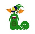 Scary Cool Monster Avatar - Animated Cartoon Character in Flat Vector
