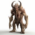 Scary Creature With Horns: Vray Tracing, David Finch Style