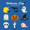 scary and creepy halloween day theme vector design collection