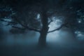Scary creepy tree on nightmare forest Royalty Free Stock Photo