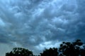 Dark Gray-Blue Thunderstorm Clouds Royalty Free Stock Photo