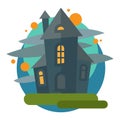 Scary dark castle vector. Royalty Free Stock Photo