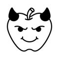 Scary devil with horns, customizable emoji icon in trendy style Royalty Free Stock Photo