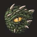 Scary dragon eye sticker colorful Royalty Free Stock Photo