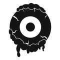 Scary eyeball icon, simple style