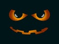 Scary face. Evil scary eyes, black pupils. Halloween element for design. Vector