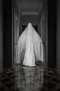 Scary ghost in the dark hallway Royalty Free Stock Photo