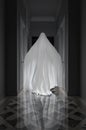 Scary ghost in the dark hallway Royalty Free Stock Photo