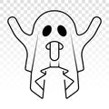 Scary ghost / ghost with sticking out tongue - Line art icons for apps and websites