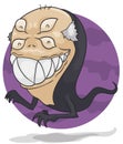 Aged Ghost with Many Eyes and Scary Smile with Fangs, Vector Illustration Royalty Free Stock Photo