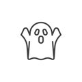 Scary ghost line icon