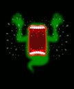 Scary ghost shouts. Horrible wraith frightening screams. Green m