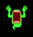 Scary ghost shouts. Horrible wraith frightening screams. Green m