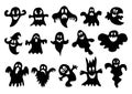 Scary ghosts design, Halloween characters icons set. Vector illustration