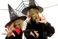 Scary green witches for Halloween