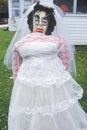 Scary Halloween Bride on Lawn, New England