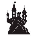 Scary halloween castle icon, simple style Royalty Free Stock Photo