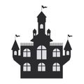 Scary halloween castle on white background Royalty Free Stock Photo