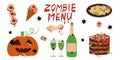 Scary Halloween dish. Zombie menu. Terrible food.