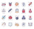 Halloween Accessories flat Icons Pack Royalty Free Stock Photo