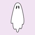 Scary Halloween Ghost with big eyes. Spooky flying spirit