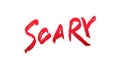 Scary Halloween lettering. Bloody handlettering brush calligraphy