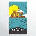 Scary Halloween Party invitation/ card/ background/ poster. Vector illustration Royalty Free Stock Photo