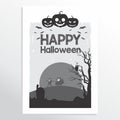 Scary Halloween Party invitation/ card/ background/ poster. Vector illustration Royalty Free Stock Photo