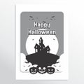 Scary Halloween Party invitation/ card/ background/ poster. Vector illustration Royalty Free Stock Photo