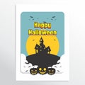 Scary Halloween Party invitation/ card/ background/ poster. Vector illustration Royalty Free Stock Photo