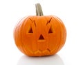 Scary halloween pumpkin with face Royalty Free Stock Photo