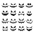 Scary Halloween pumpkin faces icons set Royalty Free Stock Photo