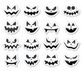 Scary Halloween pumpkin faces icons set Royalty Free Stock Photo