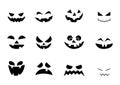 Scary Halloween pumpkin faces icons set,vector illustrations Royalty Free Stock Photo