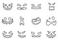 Scary Halloween pumpkin faces icons set,vector illustrations Royalty Free Stock Photo