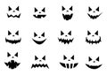 Scary Halloween pumpkin faces icons set,vector illustrations Royalty Free Stock Photo