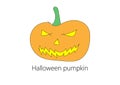 Scary Halloween pumpkin faces,vector illustrations Royalty Free Stock Photo