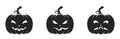 scary halloween pumpkin icons. autumn symbols. isolated vector images