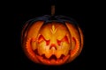 Scary Halloween pumpkin resembling a Chinese dragon head, isolat Royalty Free Stock Photo