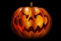 Scary Halloween pumpkin resembling a Chinese dragon head, isolat Royalty Free Stock Photo