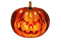 Scary Halloween pumpkin resembling a Chinese dragon head, isolat Royalty Free Stock Photo