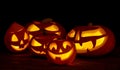 Scary halloween pumpkins jack-o-lantern Royalty Free Stock Photo