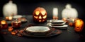 Scary halloween table set