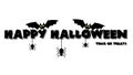 Scary Happy Halloween Text Banner with Spiders and Bats for Greeting Card and Invitations, Flyers, Posters etc. Eps 10 Vector. Royalty Free Stock Photo