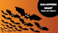 Scary Happy Halloween Banner with Bats for Greeting Card and Invitations, Flyers, Posters etc. Eps 10 Vector. Royalty Free Stock Photo