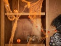 Scary haunted decorations celebrating Halloween in Dubai city, United Arab Emirates