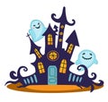 Scary haunted house. Vector Illustration.